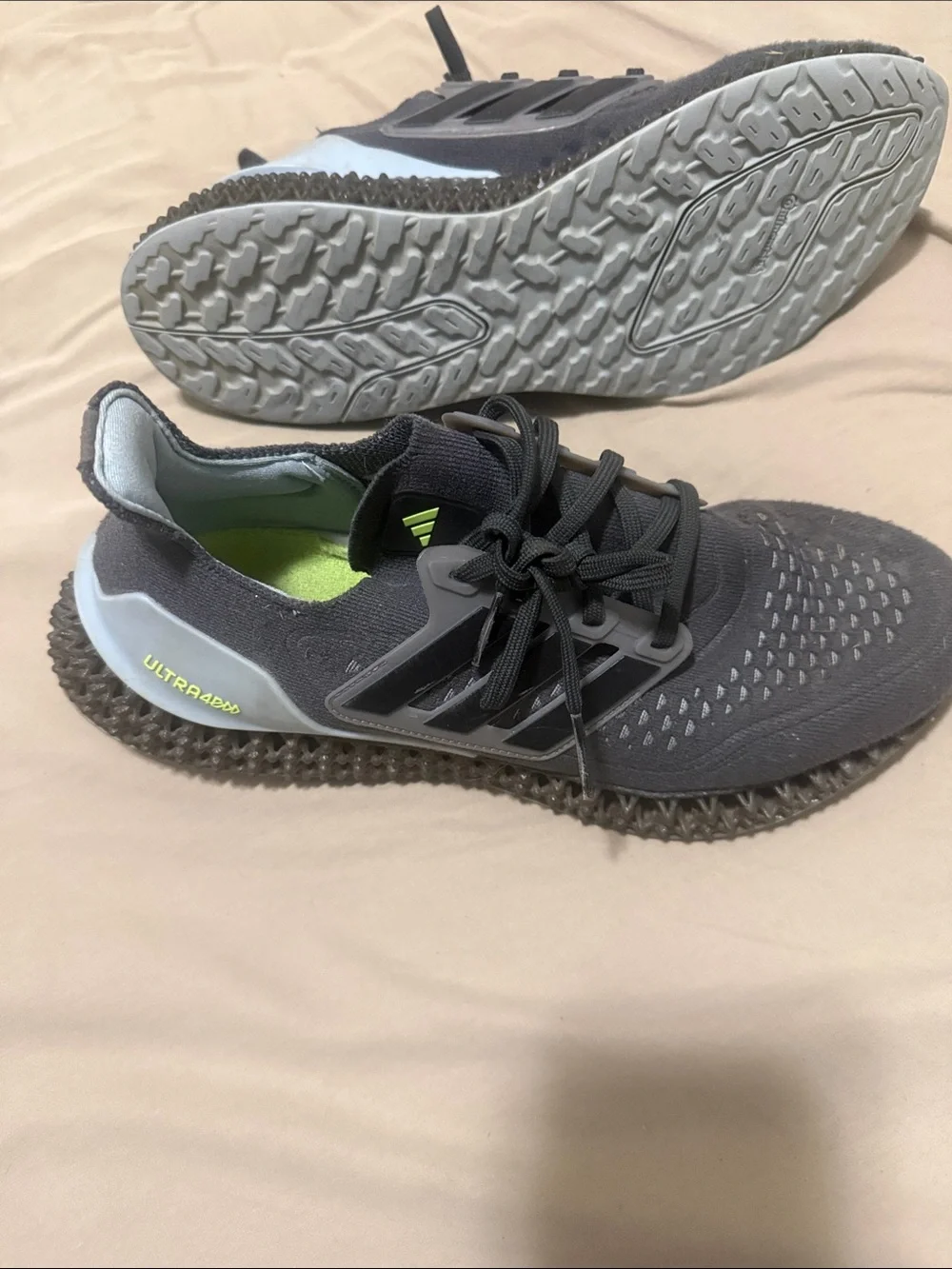 adidas Men's Grey and Neon Green Ultra 4dfwd